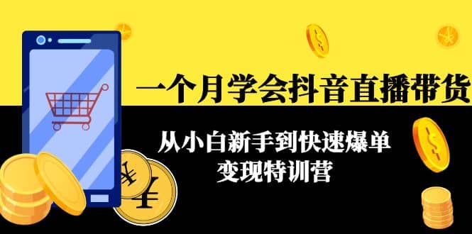 一个月学会抖音直播带货：从小白新手到快速爆单变现特训营(63节课)_思维有课