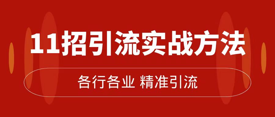 精准引流术：11招引流实战方法，让你私域流量加到爆（11节课完整版）_思维有课