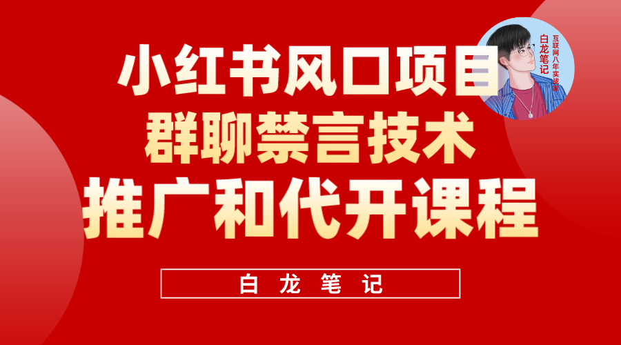 小红书风口项目日入300+，小红书群聊禁言技术代开项目，适合新手操作_思维有课