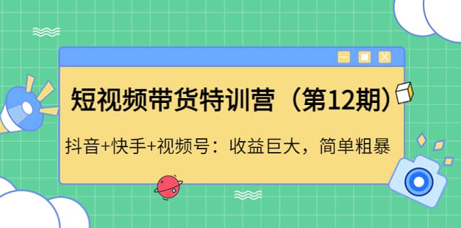 短视频带货特训营（第12期）抖音+快手+视频号_思维有课