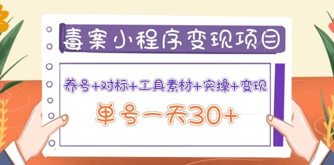 毒案小程序变现项目：养号+对标+工具素材+实操+变现_思维有课