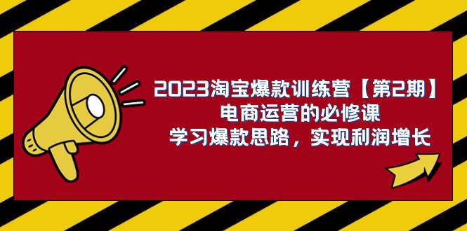 2023淘宝爆款训练营【第2期】电商运营的必修课，学习爆款思路 实现利润增长_思维有课