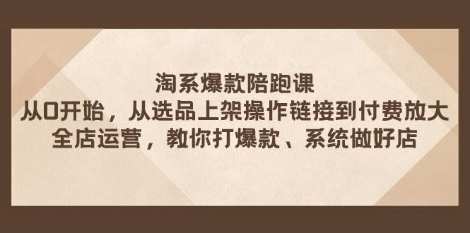 淘系爆款陪跑课 从选品上架操作链接到付费放大 全店运营 打爆款 系统做好店_思维有课