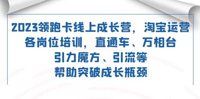 2023领跑·卡 线上成长营 淘宝运营各岗位培训 直通车 万相台 引力魔方 引流_思维有课