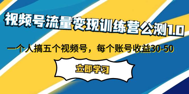 视频号流量变现训练营公测1.0：一个人搞五个视频号，每个账号收益30-50_思维有课