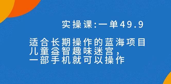 一单49.9长期蓝海项目，儿童益智趣味迷宫，一部_思维有课