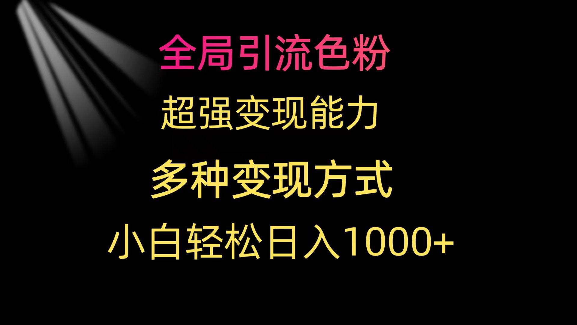 全局引流色粉 超强变现能力 多种变现方式 小白轻松日入1000+_思维有课