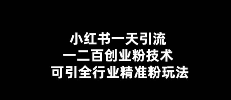 【引流必备】小红书一天引流一二百创业粉技术，可引全行业精准粉玩法_思维有课