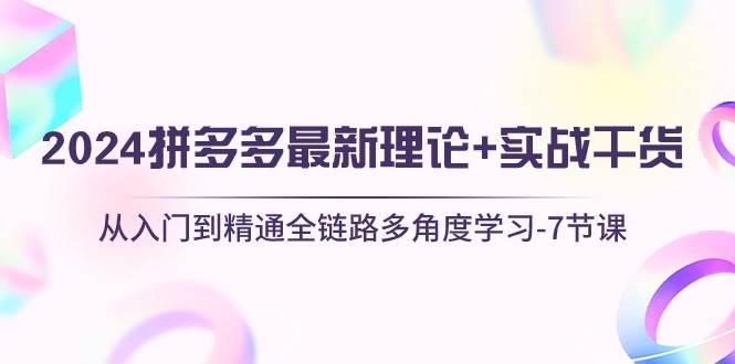 2024拼多多 最新理论+实战干货，从入门到精通全链路多角度学习-7节课_思维有课