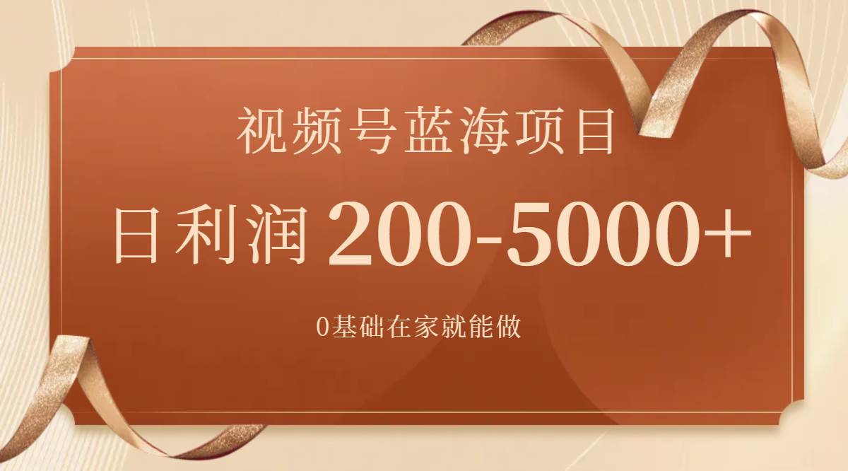 视频号蓝海项目，0基础在家也能做，一天200-5000+【附266G资料】_思维有课