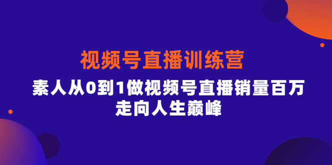 视频号直播训练营，素人从0到1做视频号直播销量百万，走向人生巅峰_思维有课