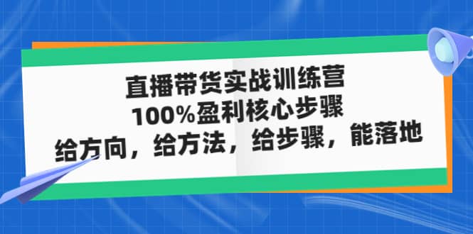 直播带货实战训练营：100%盈利核心步骤，给方向，给方法，给步骤，能落地_思维有课