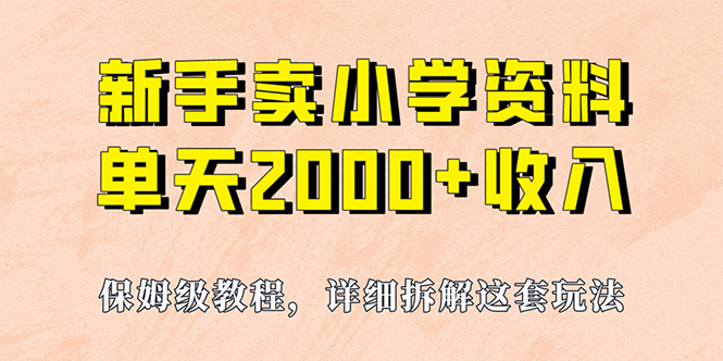 我如何通过卖小学资料，实现单天2000+，实操项目，保姆级教程+资料+工具_思维有课