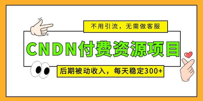 CNDN付费资源项目，不用引流，无需做客服，后期被动收入_思维有课