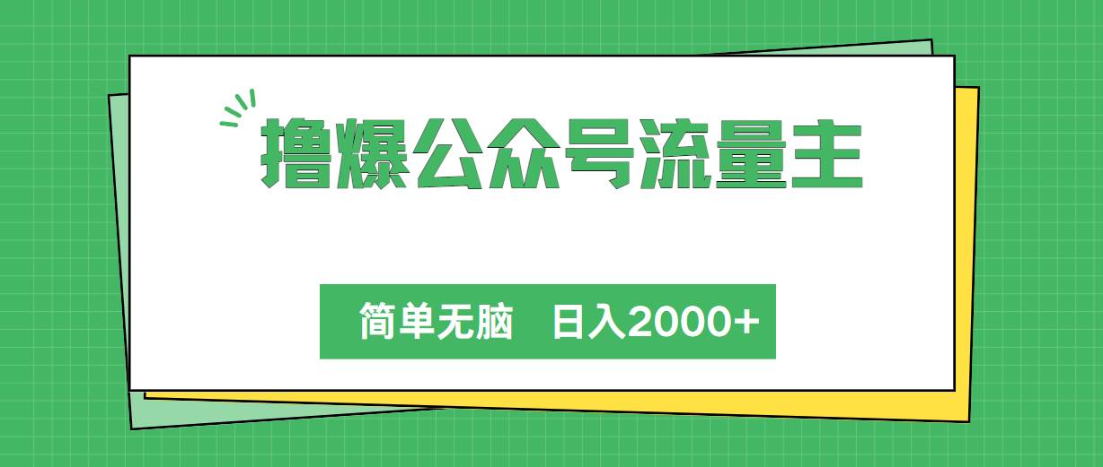 撸爆公众号流量主，简单无脑，单日变现2000+_思维有课