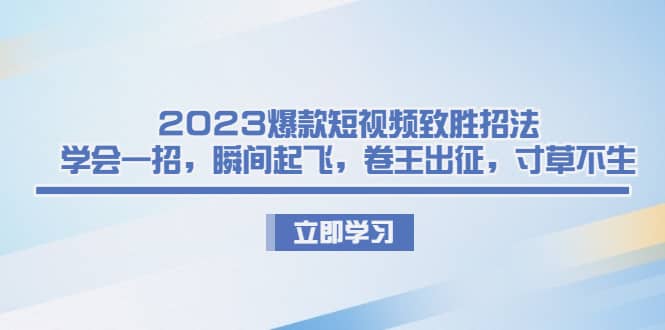 2023爆款短视频致胜招法，学会一招，瞬间起飞，卷王出征，寸草不生_思维有课