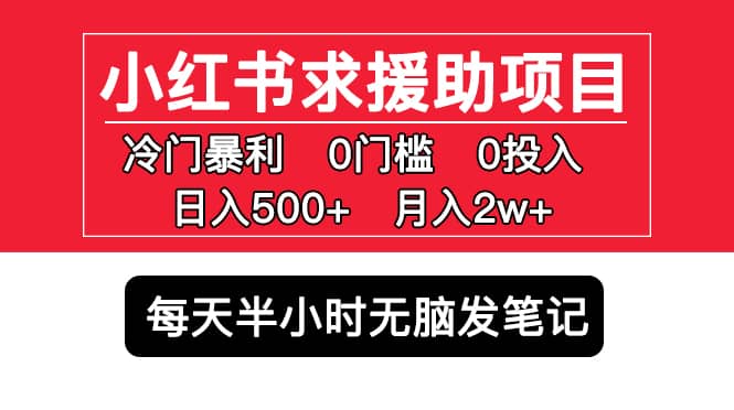 小红书求援助项目，冷门0门槛无脑发笔记_思维有课