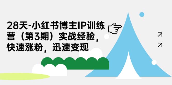 28天-小红书博主IP训练营（第3期）实战经验，快速涨粉，迅速变现_思维有课