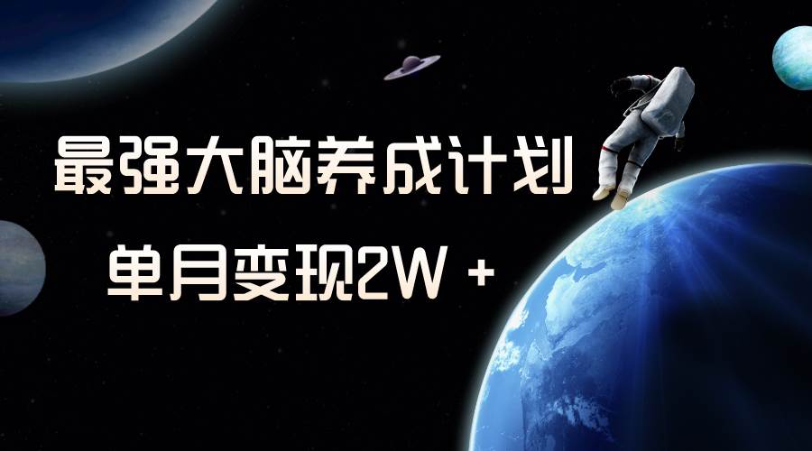 冷门虚拟项目，最强大脑养成计划，一个月变现2W＋_思维有课