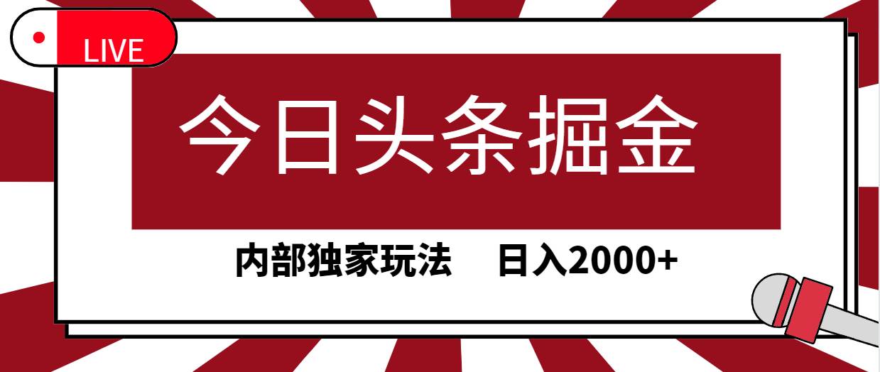 今日头条掘金，30秒一篇文章，内部独家玩法，日入2000+_思维有课