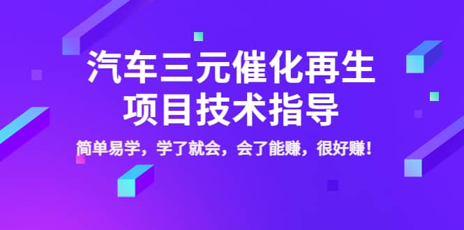 汽车三元催化再生项目技术指导，简单易学，学了就会，会了能赚，很好赚！_思维有课