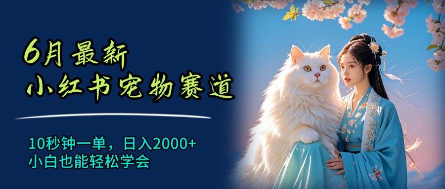 6月最新小红书宠物赛道，10秒钟一单，日入2000+，小白也能轻松学会_思维有课