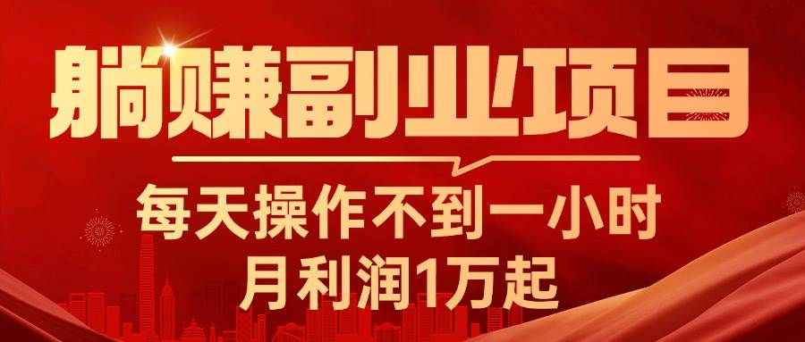 躺赚副业项目，每天操作不到一小时，月利润1万起，实战篇_思维有课