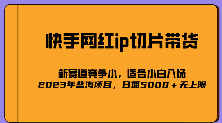 2023爆火的快手网红IP切片，号称日佣5000＋的蓝海项目，二驴的独家授权_思维有课