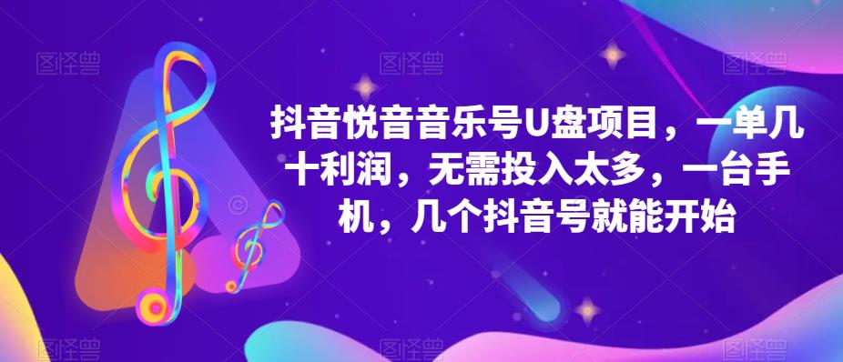 抖音音乐号U盘项目 一单几十利润 无需投入太多 一台手机 几个抖音号就开始_思维有课