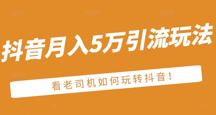 老古董·抖音月入5万引流玩法，看看老司机如何玩转抖音(附赠：抖音另类引流思路)_思维有课