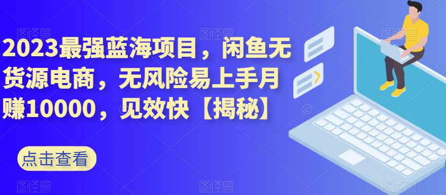 2023最强蓝海项目，闲鱼无货源电商，无风险易上手月赚10000，见效快【揭秘】_思维有课