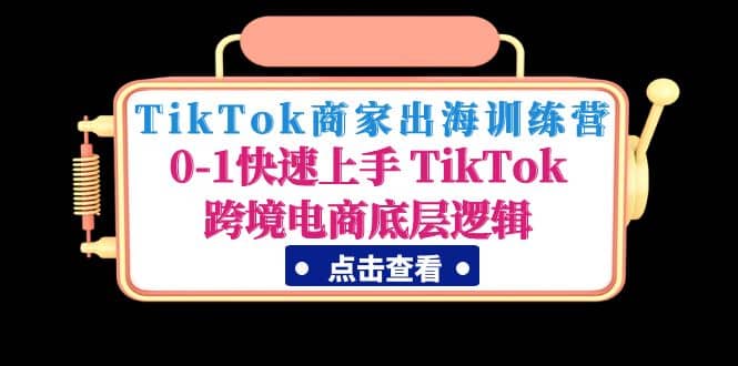 TikTok商家出海训练营：0-1快速上手 TikTok跨境电商底层逻辑(无水印)_思维有课