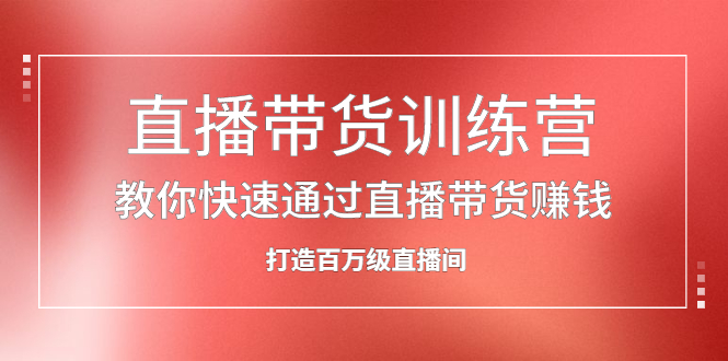 直播带货训练营，教你快速通过直播带货赚钱，打造百万级直播间_思维有课