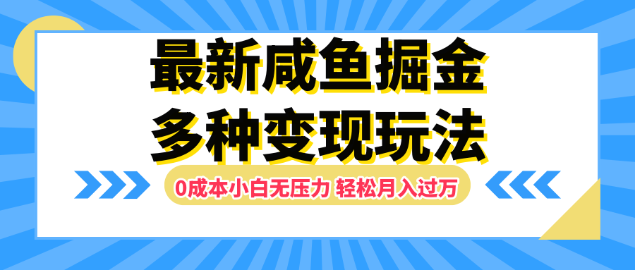 最新咸鱼掘金玩法，更新玩法，0成本小白无压力，多种变现轻松月入过万_思维有课