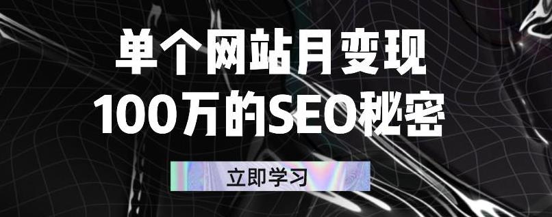 单个网站月变现100万的SEO秘密，百分百做出赚钱站点_思维有课