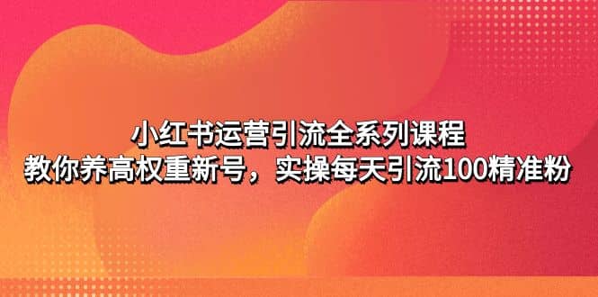 小红书运营引流全系列课程：教你养高权重新号_思维有课