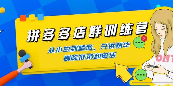 拼多多店群训练营：从小白到精通，只讲精华，剔除推销和废话_思维有课