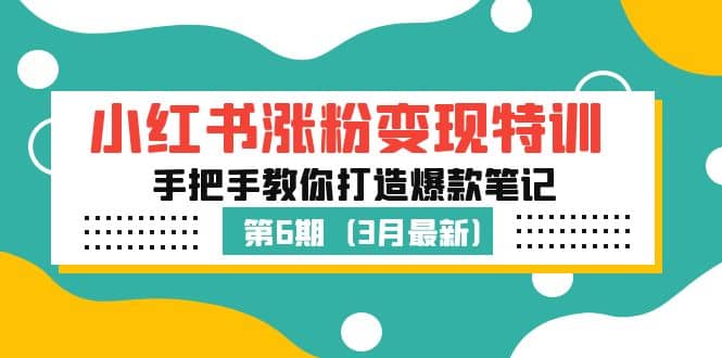 小红书涨粉变现特训·第6期，手把手教你打造爆款笔记（3月新课）_思维有课