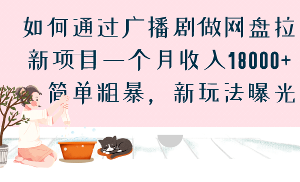 如何通过广播剧做网盘拉新项目一个月收入18000+，简单粗暴，新玩法曝光_思维有课