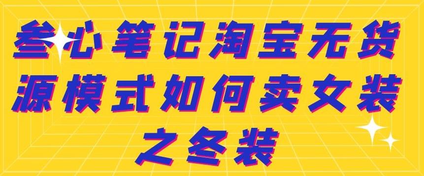 叁心笔记淘宝无货源模式如何卖女装之冬装_思维有课