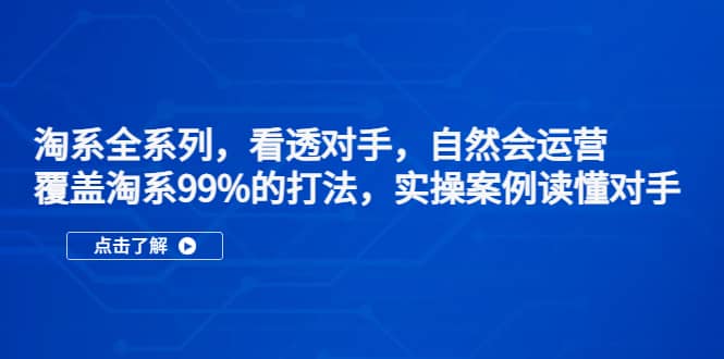 淘系全系列，看透对手，自然会运营，覆盖淘系99%·打法，实操案例读懂对手_思维有课