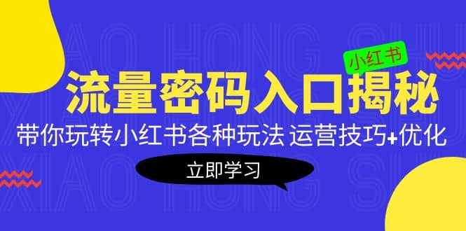 小红书流量密码入口揭秘：带你玩转小红书各种玩法 运营技巧+优化_思维有课