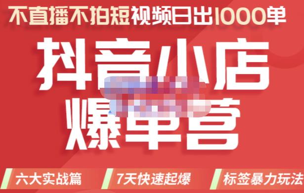 2022年抖音小店爆单营，不直播、不拍短视频、日出1000单，暴力玩法_思维有课