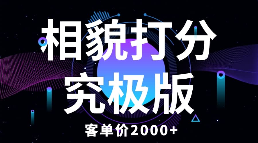 相貌打分究极版，客单价2000+纯新手小白就可操作的项目_思维有课