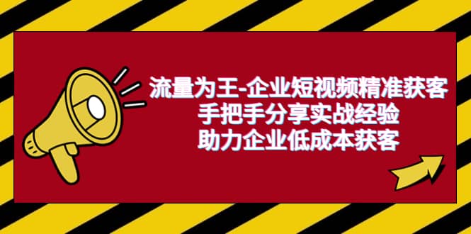 流量为王-企业 短视频精准获客，手把手分享实战经验，助力企业低成本获客_思维有课