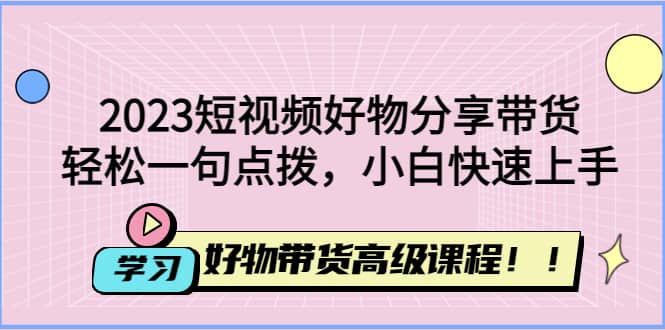 2023短视频好物分享带货，好物带货高级课程，轻松一句点拨，小白快速上手_思维有课