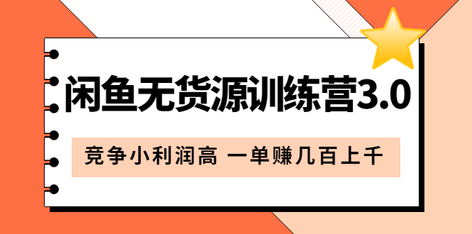 闲鱼无货源训练营3.0：竞争小利润高 一单赚几百上千（教程+手册）第3次更新_思维有课