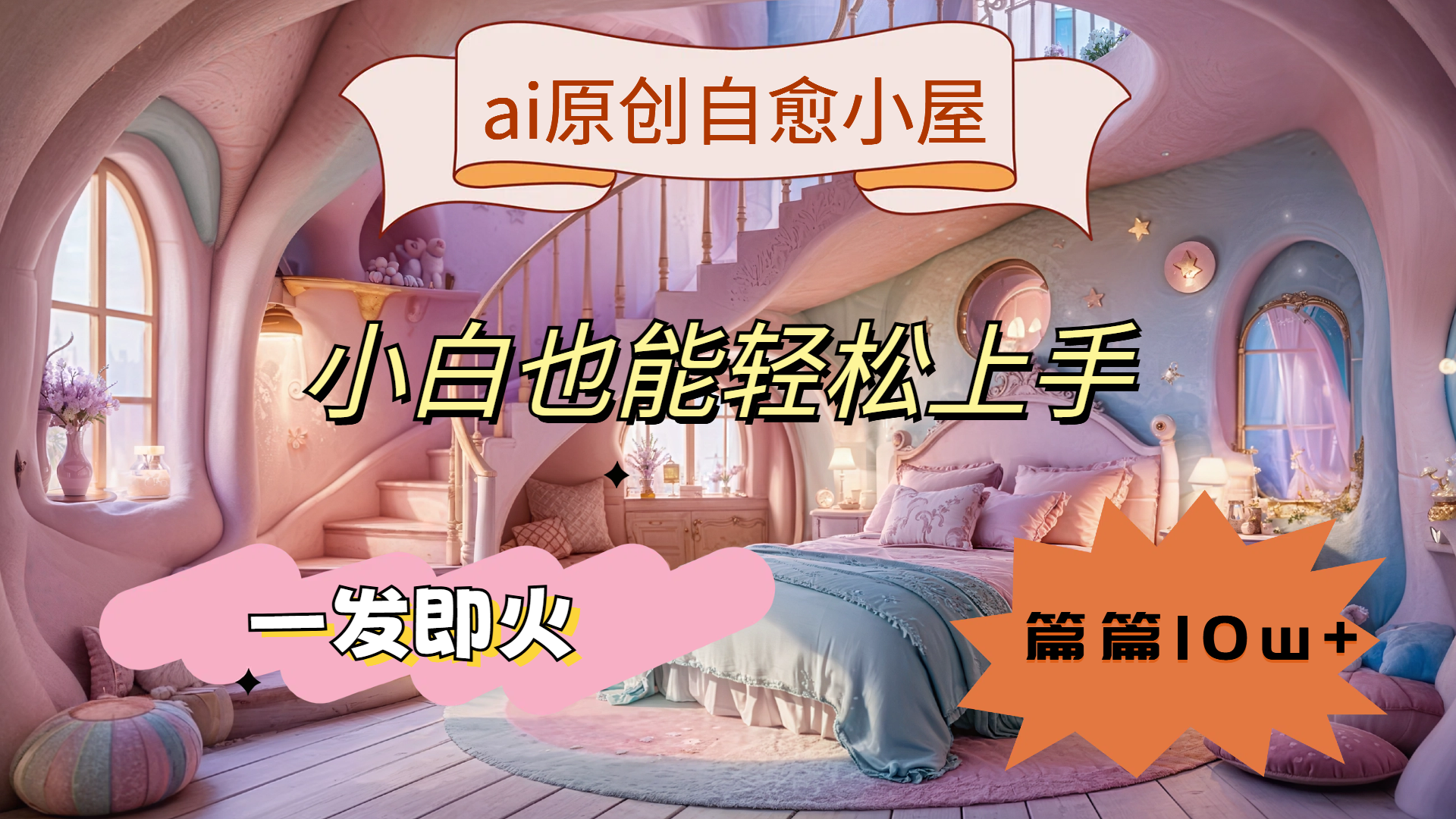 ai原创治愈小屋，小白也能轻松上手，一发即火，篇篇10w+_思维有课