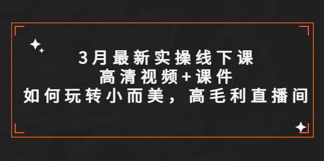 3月最新实操线下课高清视频+课件，如何玩转小而美，高毛利直播间_思维有课