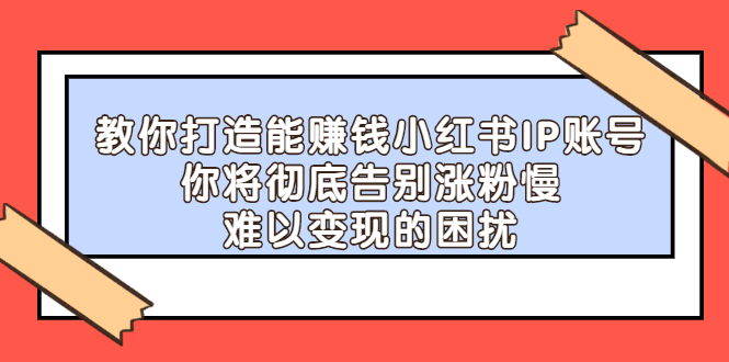 教你打造能赚钱小红书IP账号，了解透彻小红书的真正玩法_网创工坊